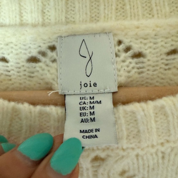 Joie Cream Open-Knit soft crewneck sweater - Picture 3 of 6